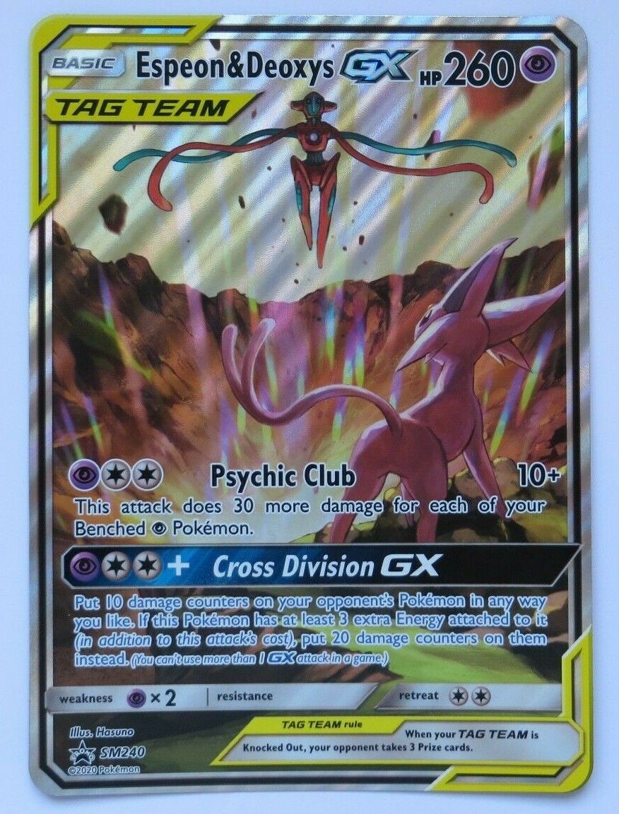 Carta Pokémon Espeon E Deoxys Gx Full Art Jumbo Extra Grande