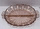 Vtg Anchor Hocking Oyster&Pearl Divided Serving Dish Oval Platter Cranberry Pink