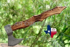 CUSTOM HAND FORGED DAMASCUS STEEL AXE WITH WOOD HANDLE +SHEATH AH- 2210