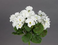 Geranie 26Cm Weiß -Ohne Topf- Zf Kunstblumen KüNstliche Blumen Pflanzen