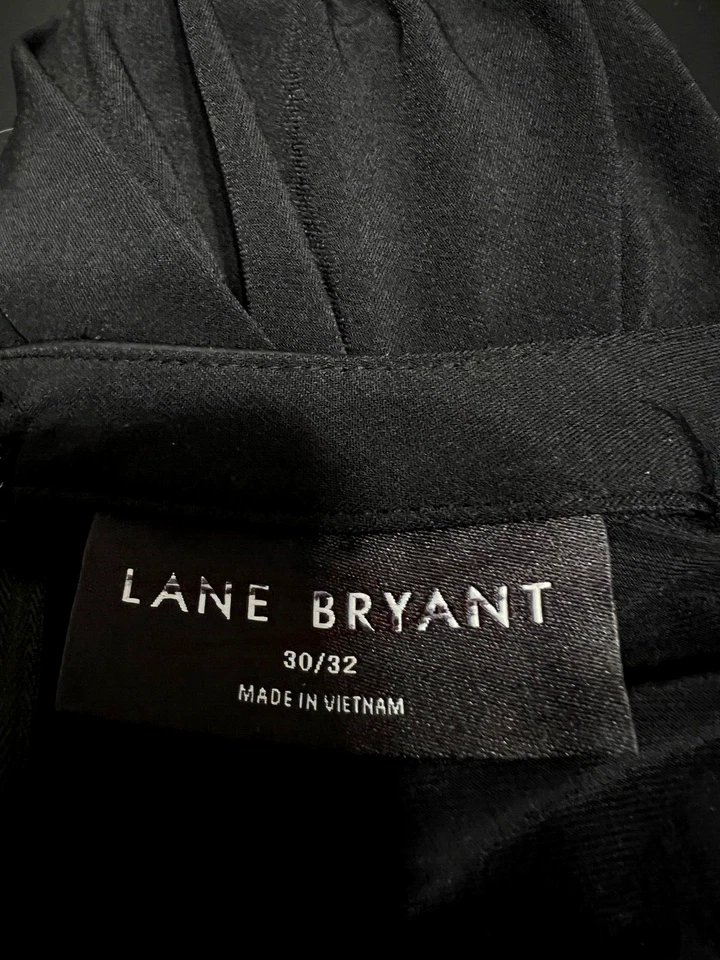 Macacão Lane Bryant Feminino 30 32 Preto Elegância Couro Vegano Bolsos com Zíper Novo sem etiquetas - Imagem 2 de 4