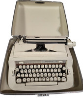 Vintage Royal Sabre Portable Typewriter Olive Green/Cream With Black Hard Case thumbnail