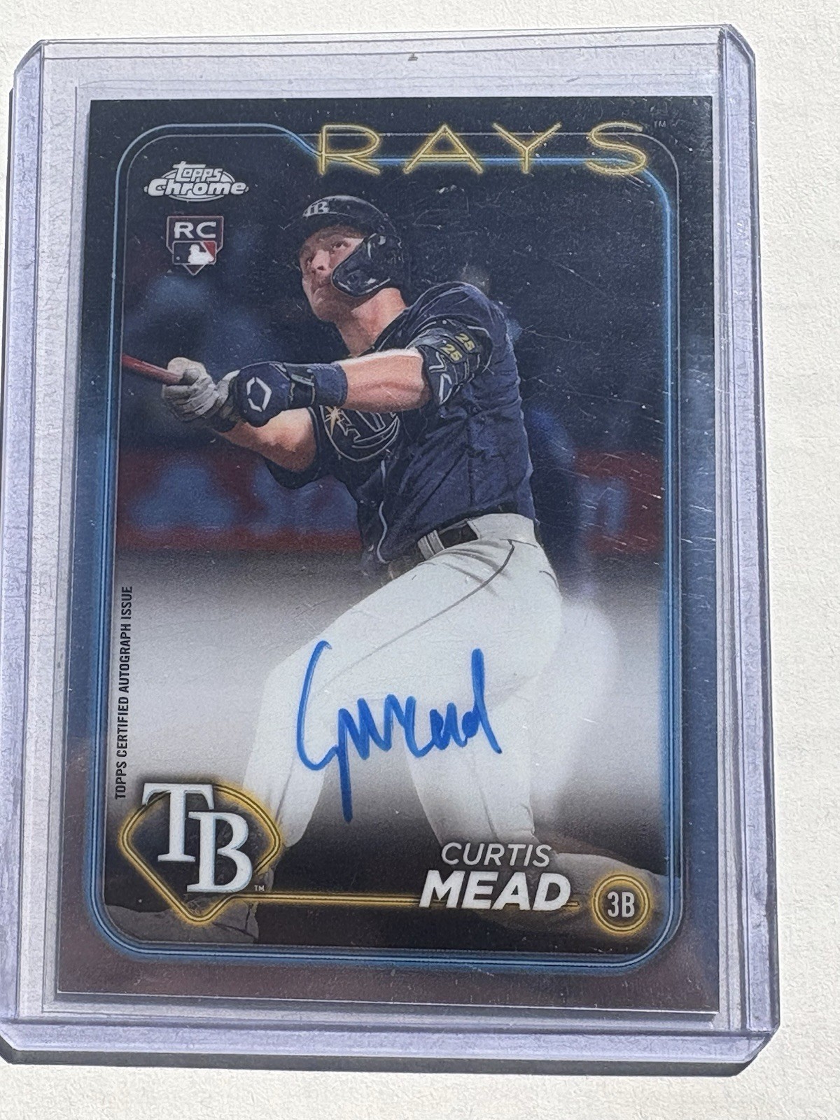 2024 Topps Chrome Rookie Autograph Curtis Mead RA-CME Tampa Bay Rays