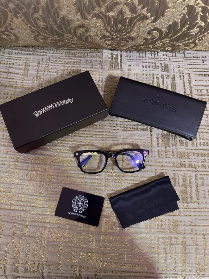 Occhiali Chrome Hearts – Nero & Oro – NUOVI con Scatola - Immagine 3 di 4