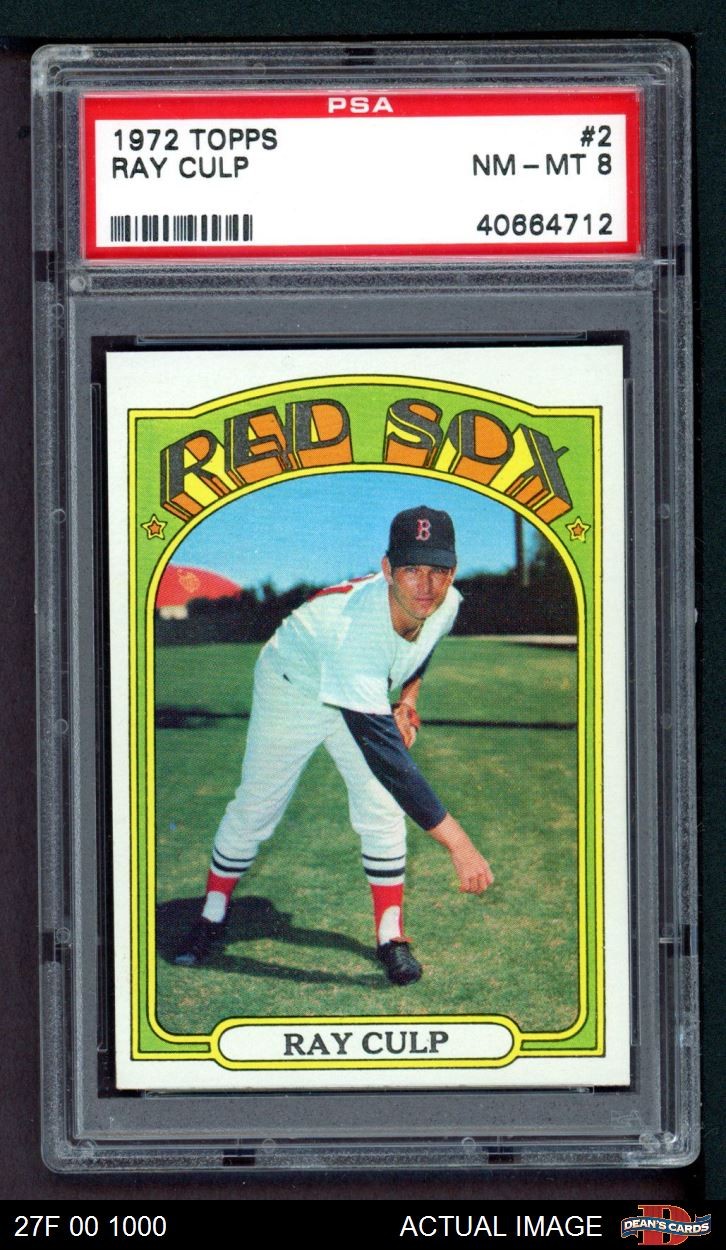 1972 Topps #2 Ray Culp Red Sox PSA 8 - NM/MT