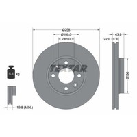 Textar 92241503 Bremsscheibe Vorderachse FüR Dacia Lada Mercedes Benz Nissan
