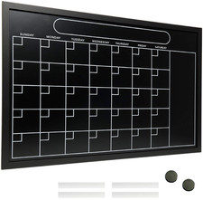 Magnetic Calendar Chalkboard Large 20"X30" Black Board Weekly Monthly Format Rem