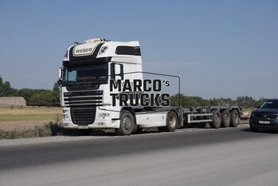 LKW Foto DAF XF Container-Sattelauflieger Kirgisistan weiß WEBER #w2sh