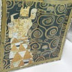 Vintage Gustav Klimt Expectation Art Glass Vase Folded Book Design Deco — photo 2