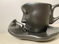 Cup & Saucer Filled W/ Coffee Candle Romance Love Art Piece New No Tag