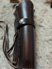 Hand Plain DARK Brown Leather Western Gun Holster .22 .357 .38 .44 .45 L Barrel