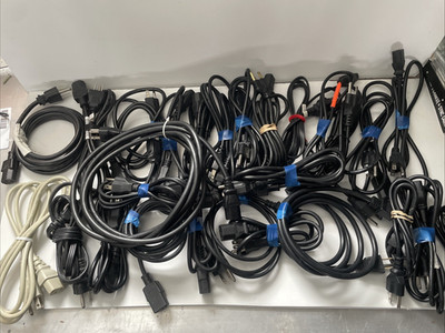 Lot of 27 Power Cords 3 PIN Desktop Computer Monitor Playstation. various size