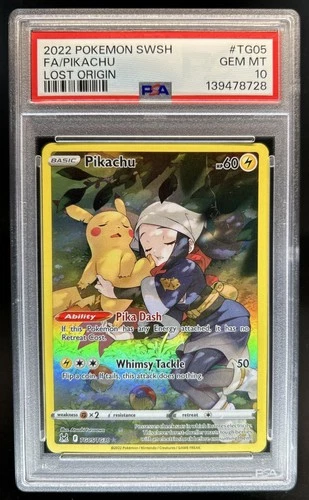 2022 Pokemon SWSH Lost Origin Pikachu Trainer Gallery #TG05/TG30 PSA 10 GEM MINT