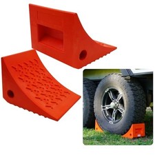Wheel Chocks 2 Pack, Solid Rubber for Boat Trailers, RV, Truck, Camper