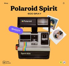 Polaroid 600 Spirit Instant Camera - Polaroid with Rainbow Stripe - Vintage