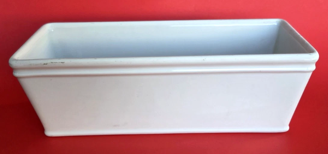 APILCO 12"x 4.5" Porcelain Mold Loaf Pan Rectangle Made France From St.Regis NYC