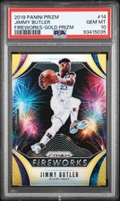 2019 PANINI PRIZM FIREWORKS GOLD PRIZM #14 JIMMY BUTLER 1/10 PSA 10