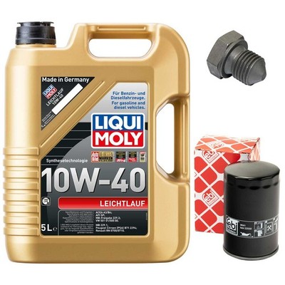 Motoröl Filter Set 10W-40 5 Liter + Ölablassschraube für VW Golf III 2.0 GTI 16V