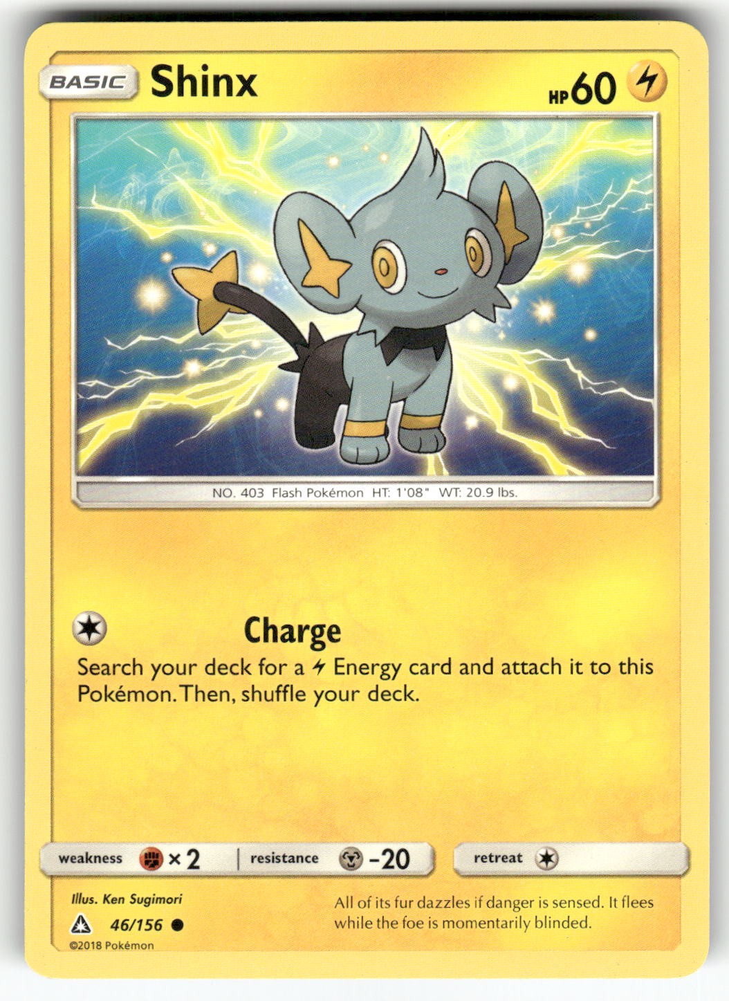 Shinx (46) SM - Ultra Prism Common Pokemon Lightly played