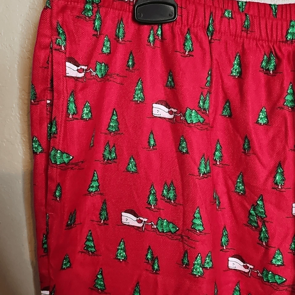 Nuevo con etiquetas Pantalones para dormir Vineyard Vines Árbol de Navidad Ballena Franela Roja Pijama Grande Foto 3 de 4