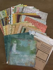 170- Mixed Lot Of Individual Scrapbook Paper Various Colors And Prints- 12x12