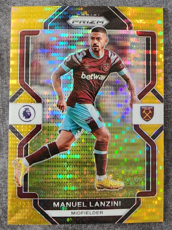 2022-23 Panini Prizm Premier League - Manuel Lanzini #57 Gold Pulsar Prizm /10