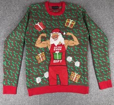 Blizzard Bay Santa Ugly Christmas Sweater Size Med. Long Sleeve Pullover Crew