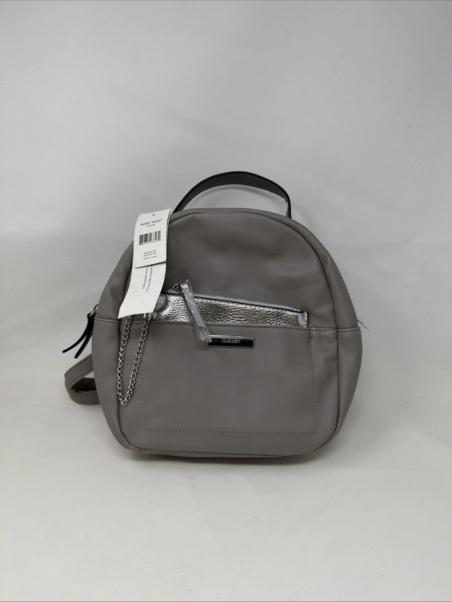 Nine West Grey Mini Backpack with Silver Trim s-l400.jpg main image 2