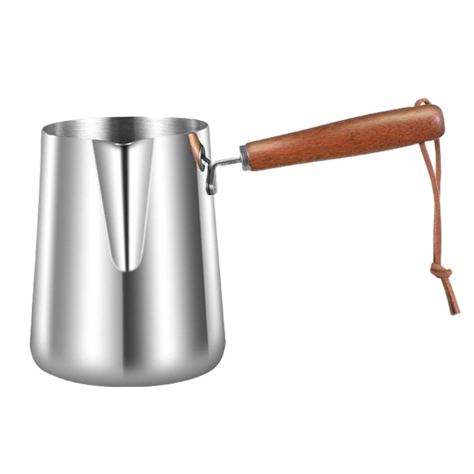Turkish Warmer Coffee Pot Wooden Handle Milk Warmer Pot Coffee Heating Melting