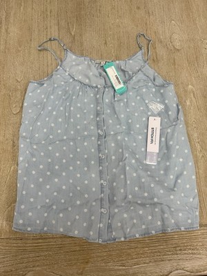 Pale Sky Polka Dot Button-Front Camisole Top Size  M