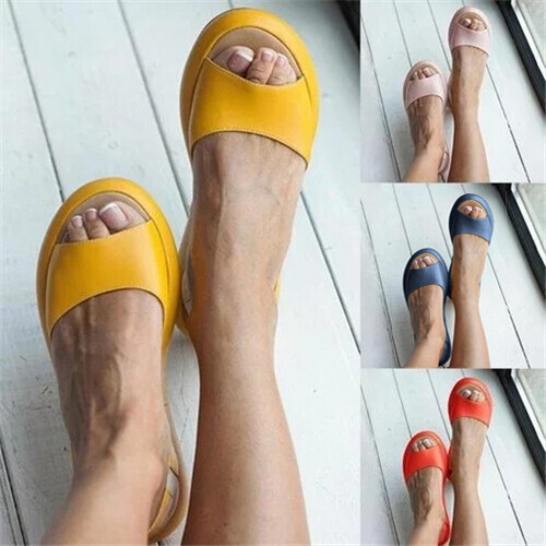 Sandalias con cordones para mujer Damas Punta abierta Cuña Informales Zapatillas Zapatos planos Verano