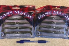 2 Packs Luck-E-Strike 2.5” Bass Magic Paddle Tail Swimbaits, Green Pumkin