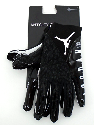 Nike Jordan Vapor Knit Football Gloves Men's Medium Black/White
