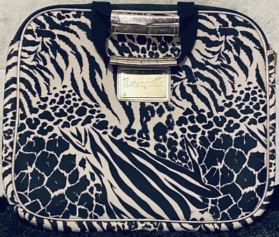 Betsey Johnson BETSEYVILLE Computer Bag Sleeve Padded Black Tan Animal  Print