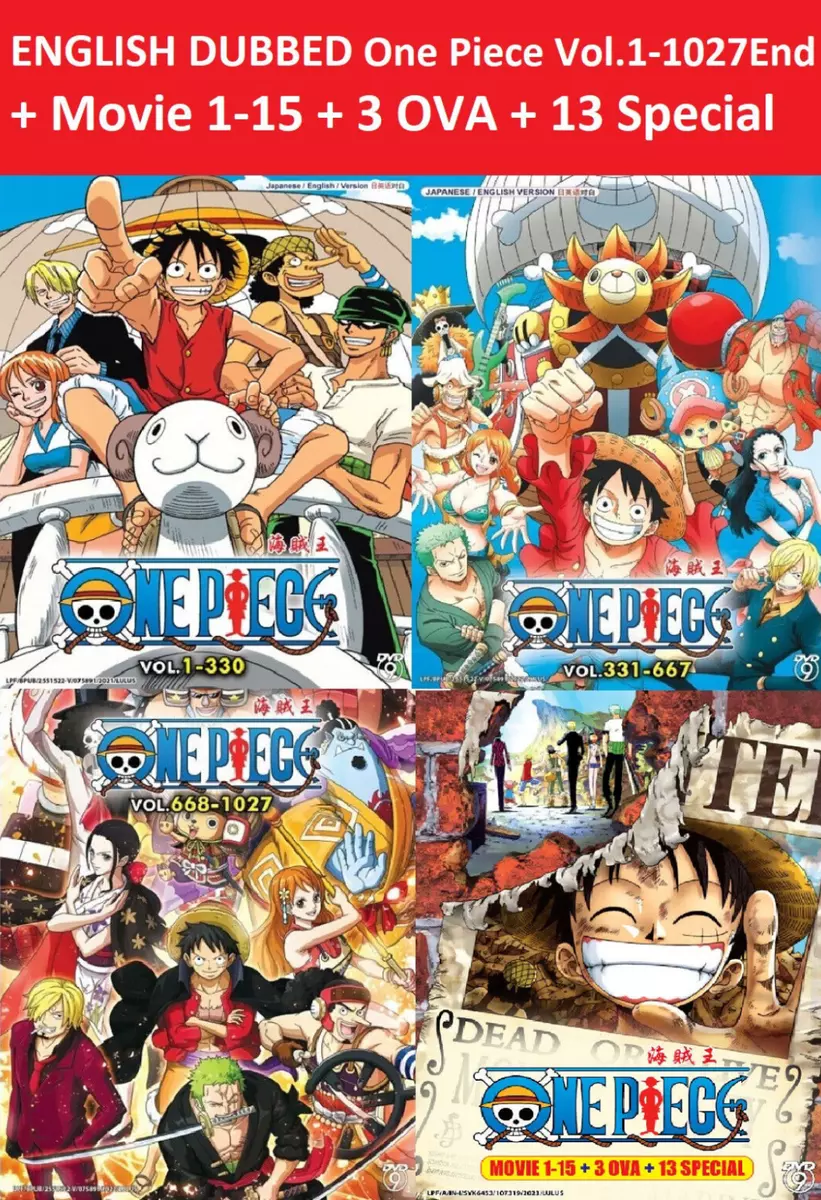 Anime One Piece Collection DVD TV Series 3 Boxset (EPS 1-1027) English  Dubbed