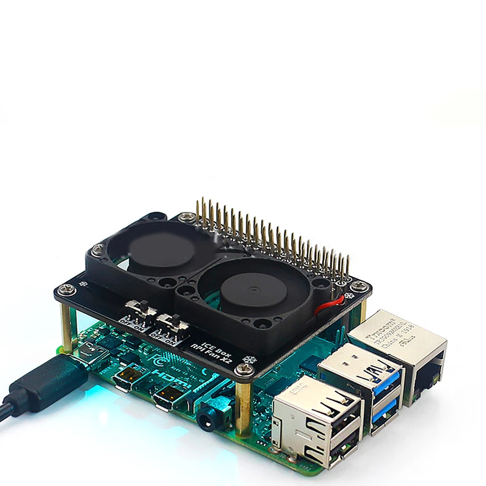 Per Raspberry Pi 4B/3B+/3B ventola radiatore scheda di espansione scheda termica LED parte - Immagine 2 di 4