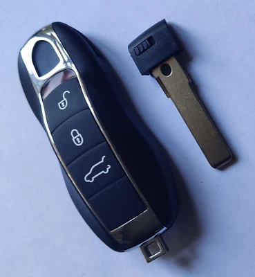 AFTERMARKET NEW SMART 3 BUTTON KEY FOB CASE for PORSCHE MACAN, BOXSTER, PANAMERA, + LOGO!