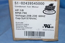 SOURCE 1 Condenser Fan Motor S1-02439545000, 1/8HP, 790 RPM, 230V, 48Y, 1/2"