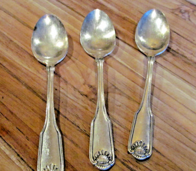 Oneida Shell Pattern *Oneida Community silverplate SILVER SHELL pattern flatware 3TEASPOONS ...