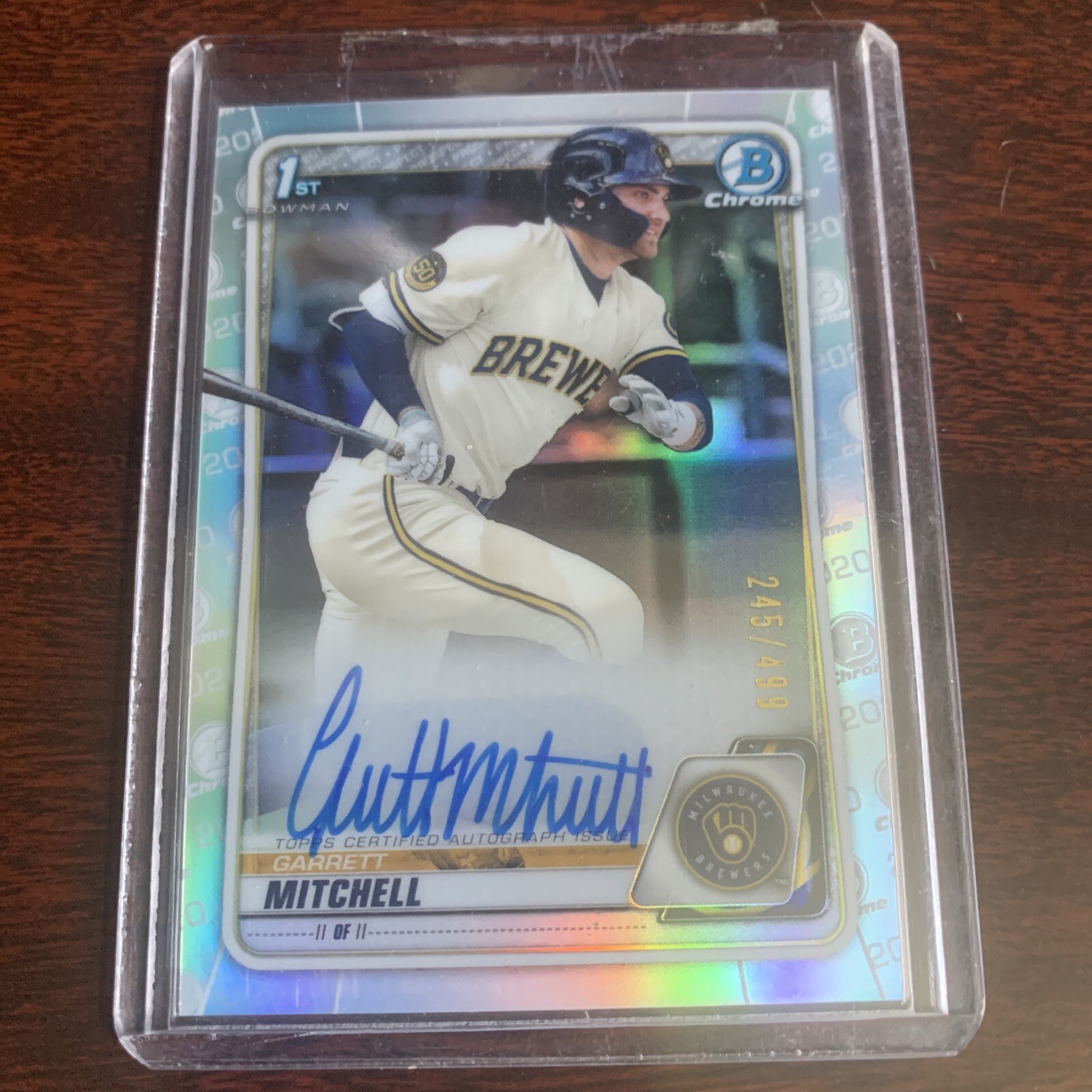 GARRETT MITCHELL AUTO 1st 2020 Bowman Chrome Draft Autograph REFRACTOR #/499 RC