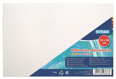 Stylex 28666 Malkarton, 20 x 30 cm, 3 mm- weiß - 100% Baumwolle - 1 Stück