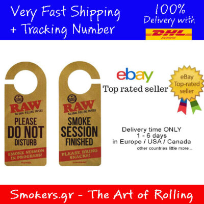 5x RAW ORIGINAL Door Sign Smoke Session Do Not Disturb Rolling Papers KING SIZE