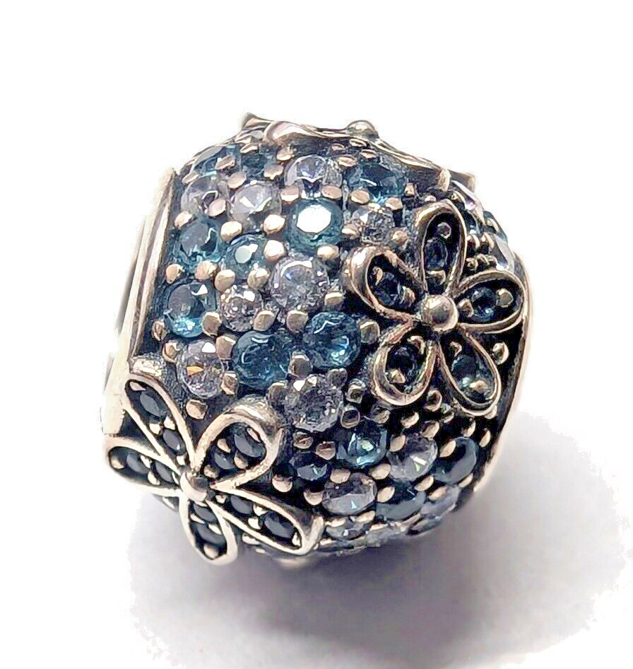 Authentic Pandora Charm, Teal Pave Daisy Flower #798797C01 | eBay