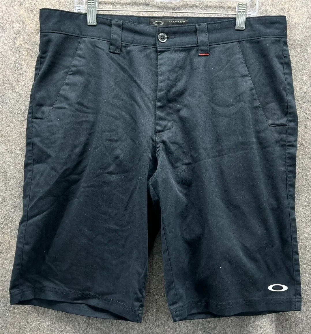 Oakley Shorts Men 36 Adult Black Chino Flat Front Casual Cotton Outdoors Stretch