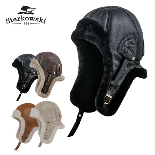Sterkowski BOMBER Leather Trapper Cap 