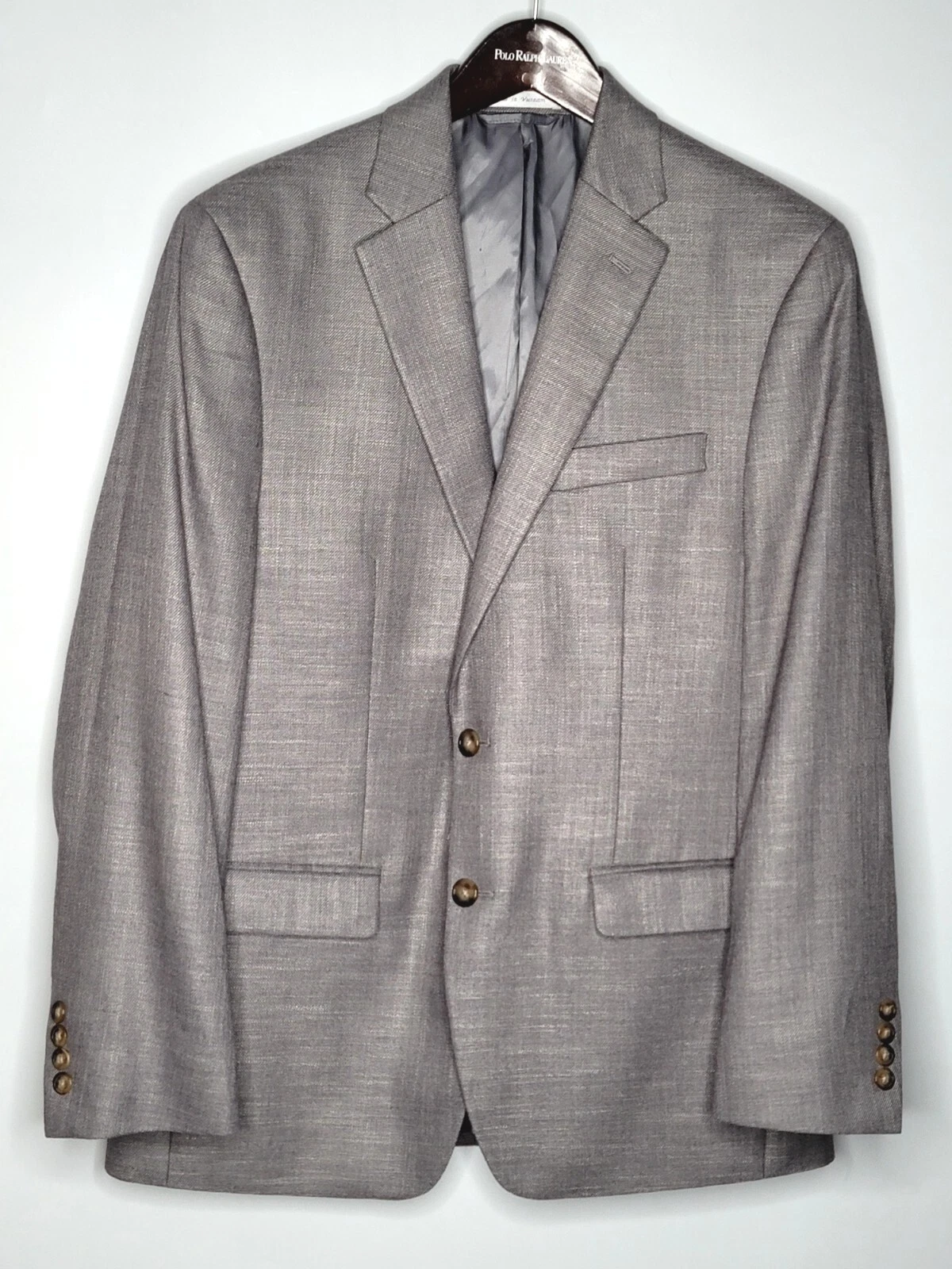 $250 Lauren RALPH LAUREN Mens 40 REG 2 Button Sport Coat GRAY Tweed Jacket NWT
