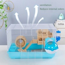 2-Tier Hamster Cage Small Animal Critters House Habitat Playpen for Pet Rat Mice