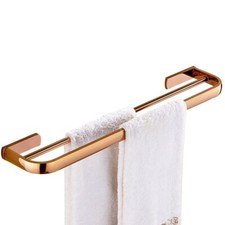 Wall Mounted Rose Gold Copper Brass Bathroom Double Towel Bar Rail Towel Holder