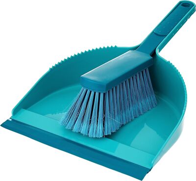 Leifheit Handkehrset Classic Borsten Kehrschaufelset mit extra langer Gummilippe