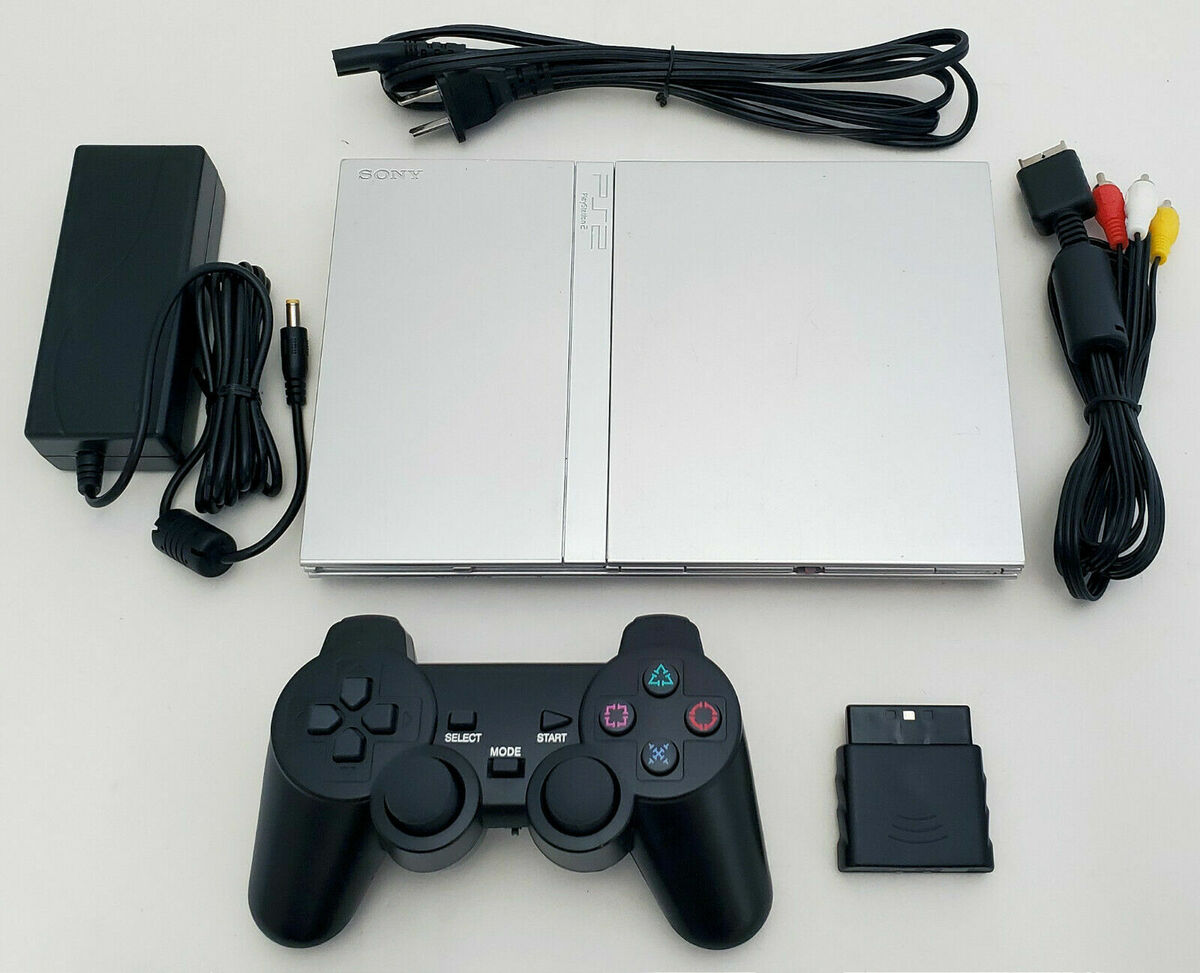 Used Sony Playstation 2 PS2 Slim Silver Console 